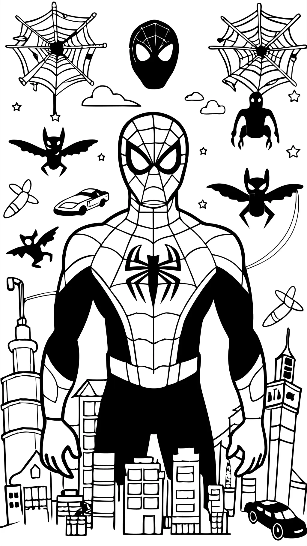 Spiderman à travers les coloriages de vers d’araignée